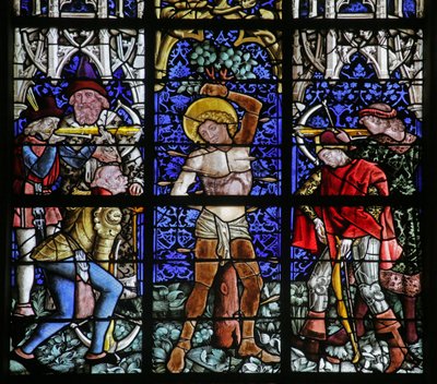 Window depicting the Martyrdom of Saint Sebastian by French School